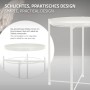 Weißer, runder ML-Design Beistelltisch mit abnehmbarem Tablett aus Metall, 45x52 cm.