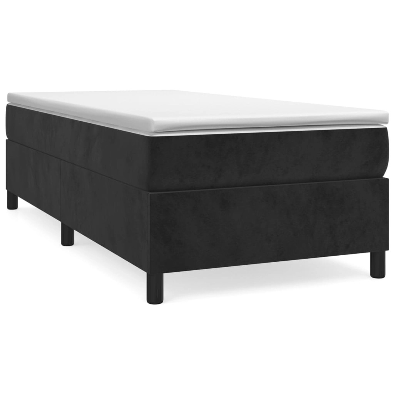 vidaXL Boxspringbett mit Matratze Schwarz 100x200 cm Samt 3144665 günstig online kaufen