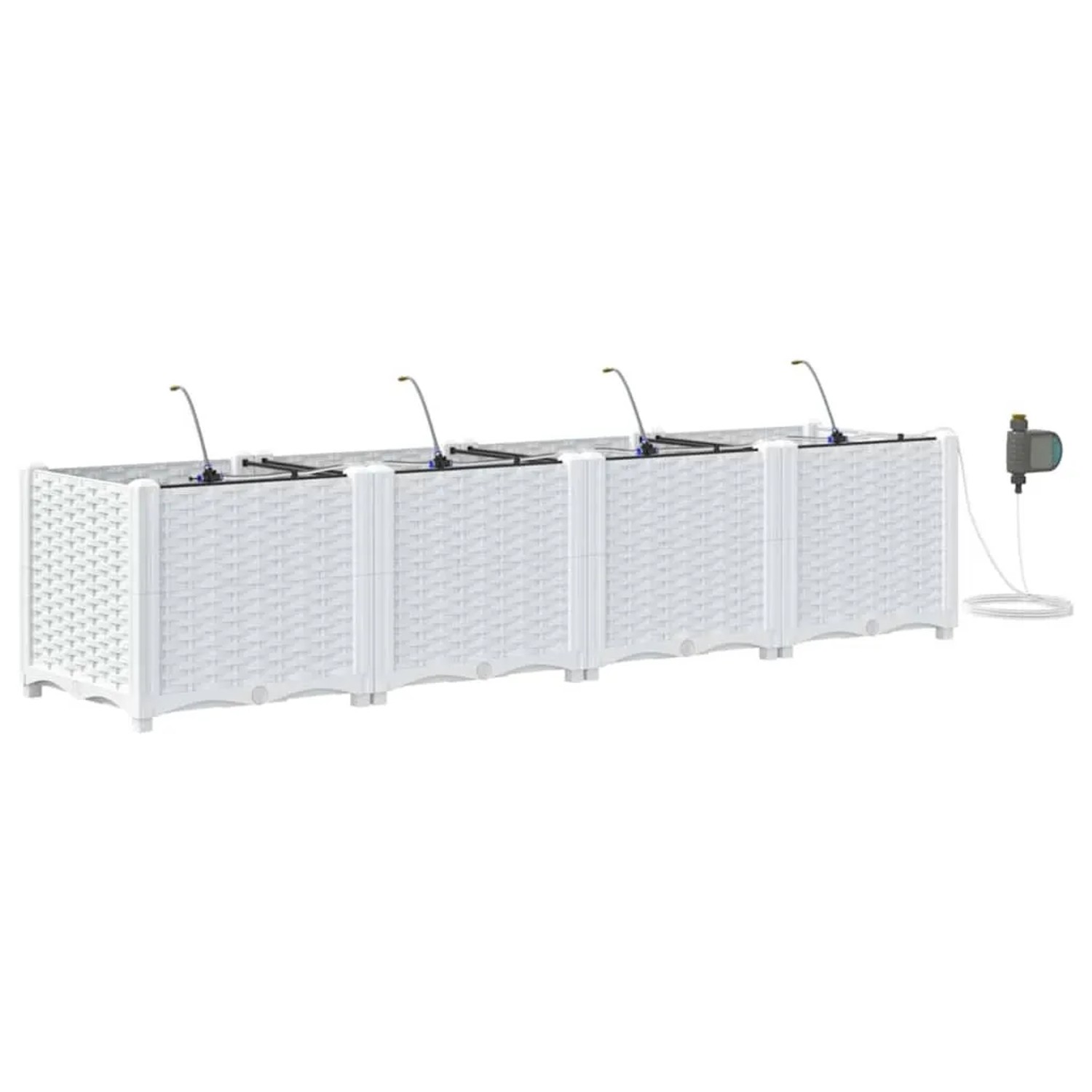 vidaXL Garten-Pflanzgefäß 4 Stk Weiß Stahl 42002915 günstig online kaufen