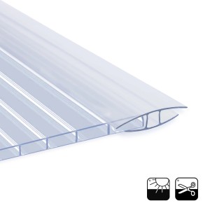 KARAT Verbinder für Doppelstegplatten, H-Profil, 121cm, 4mm Stärke. Verbindungsprofil für Hohlkammerplatten.