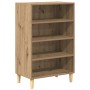 vidaXL Sideboard Artisan-Eiche, Holzwerkstoff, 57x35x89,5 cm mit 4 offenen Fächern.