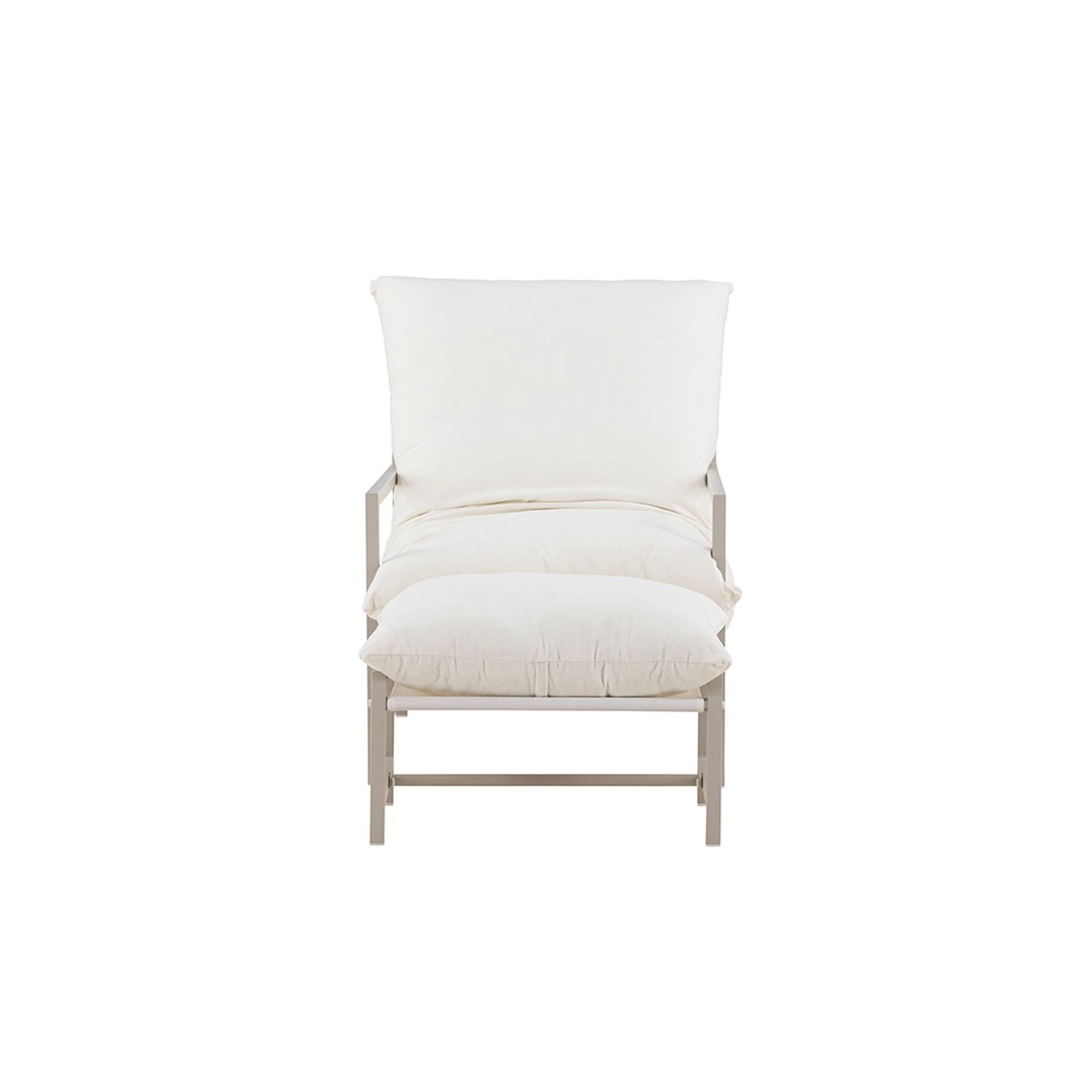 ebuy24 Corso Loungesessel mit Fußhocker Beige Fußbank cm H30xB60xT42 Sitzhöhe cm 30 Sitzbreite cm 61 Sitztiefe cm 60