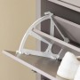 SoBuy Schuhschrank Schmal mit Schublade Schuhkommode mit 2 Klappen 80x108x25cm Hellbraun FSR89-KA_8