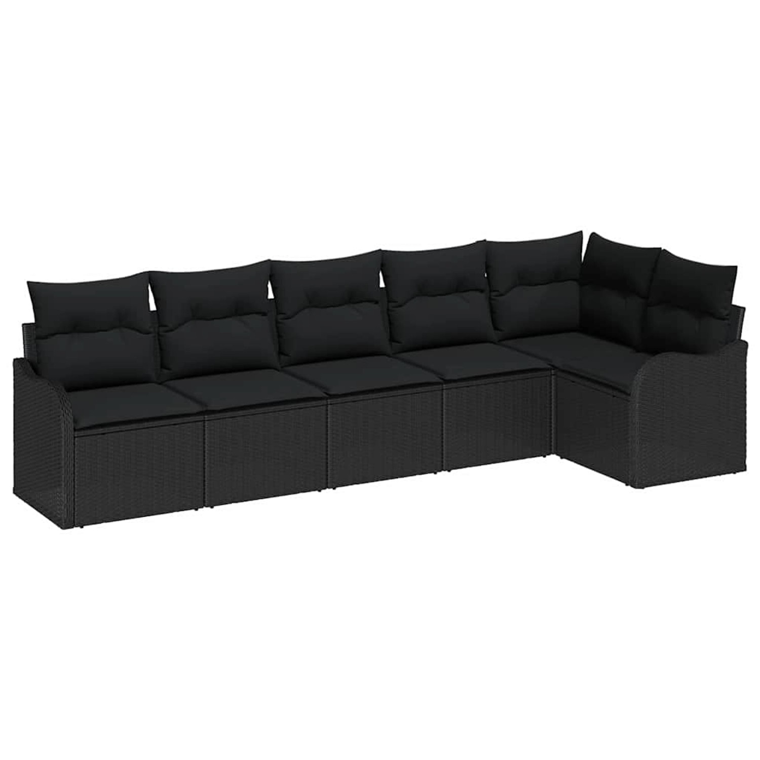 vidaXL Garten-Sofa-Set mit Kissen 6-Tlg Schwarz Poly Rattan 3354392 günstig online kaufen