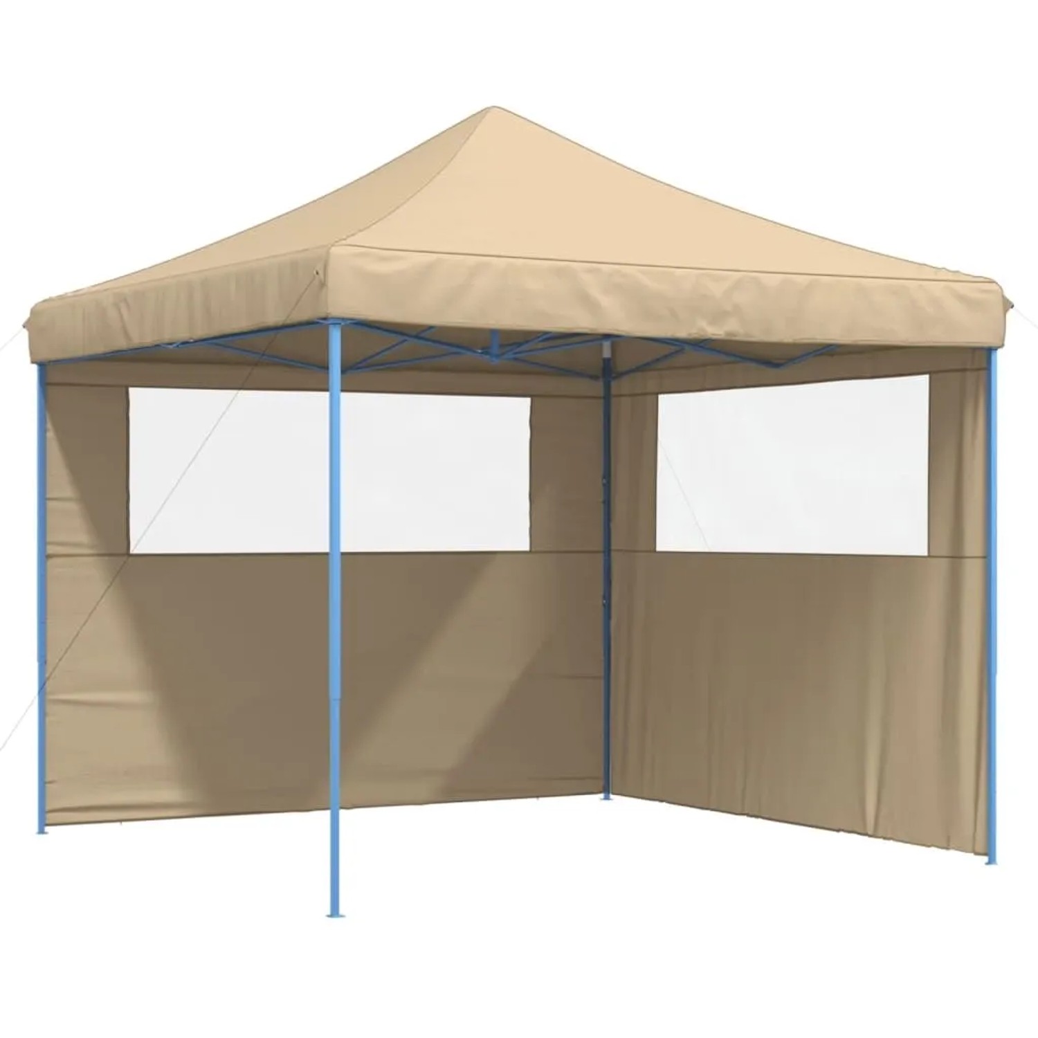 vidaXL Partyzelt Faltbar Pop-Up mit 2 Seitenteilen Beige 4004921