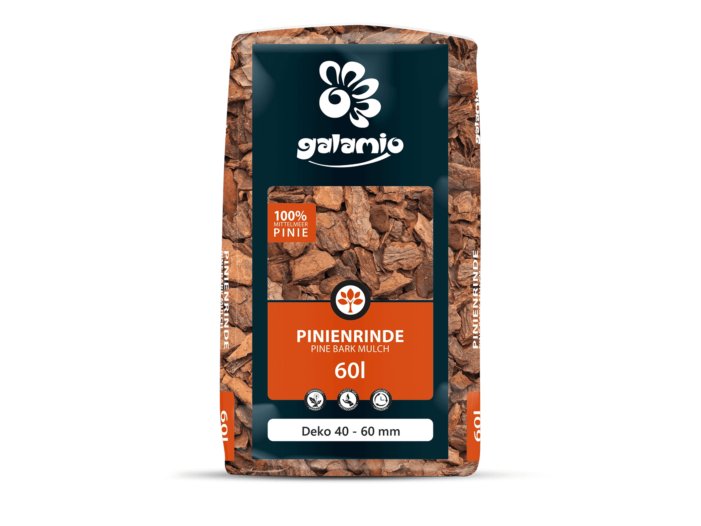 GALAMIO Pinienrinde 780l Palette - Mittelmeer Kiefer Mulch 8-25mm