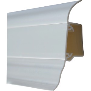 Weiße Sockelleiste System 5, 50x19x2500 mm, mit Kabelkanal.
