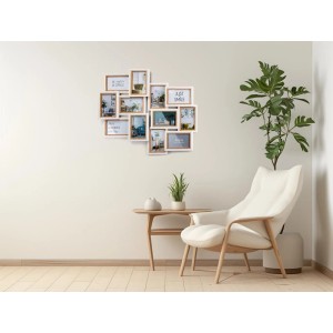 Kobolo Bilderrahmen Collage Merhfachbilderrahmen BIG Holz 12 Bilder 54x61cm