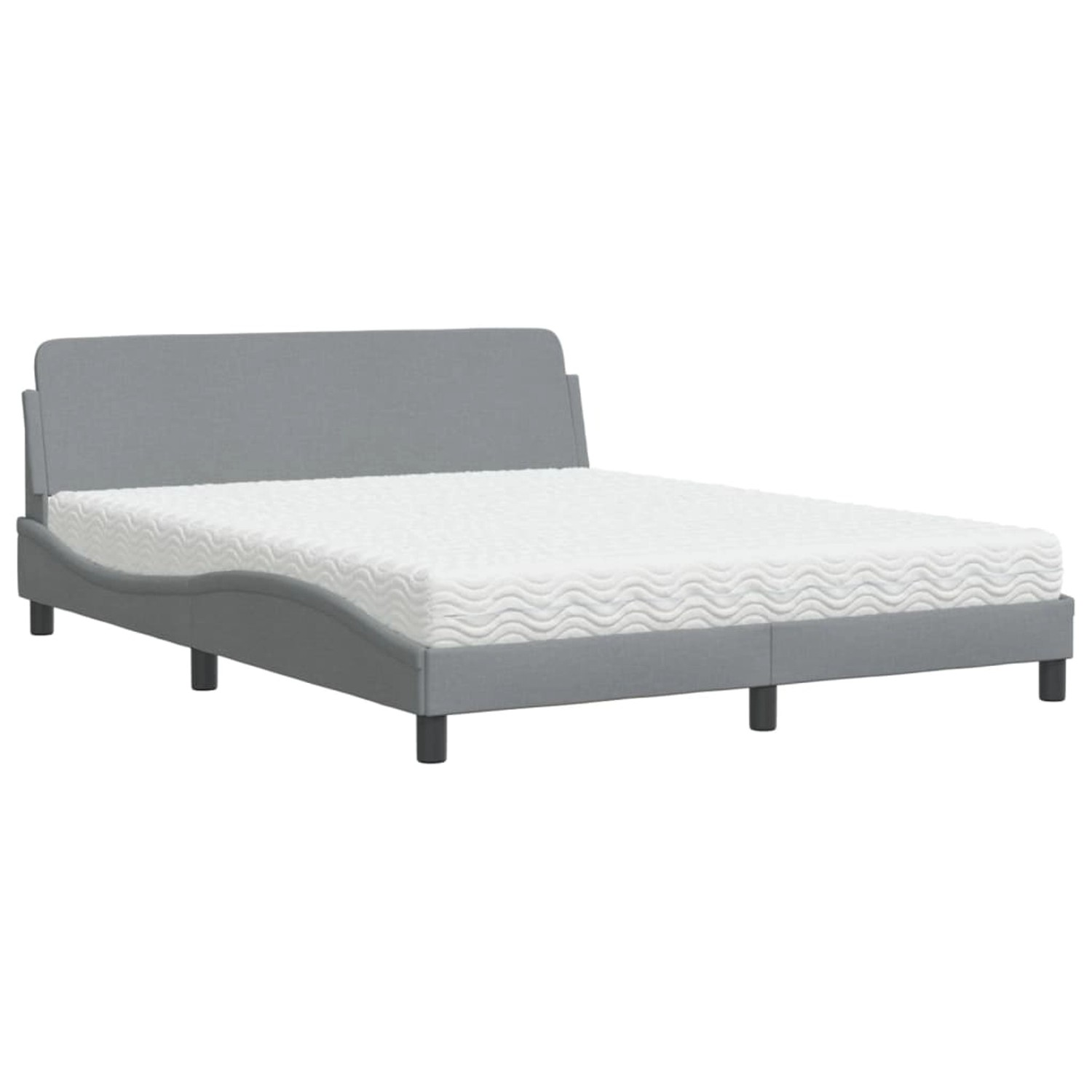 Thumbnail - vidaXL Bett mit Matratze Hellgrau 160x200 cm Stoff2009864