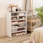 Costway Schuhschrank, 5-stufig, stapelbar, aus Holz, in Weiß. Bietet viel Stauraum für Schuhe und Accessoires.