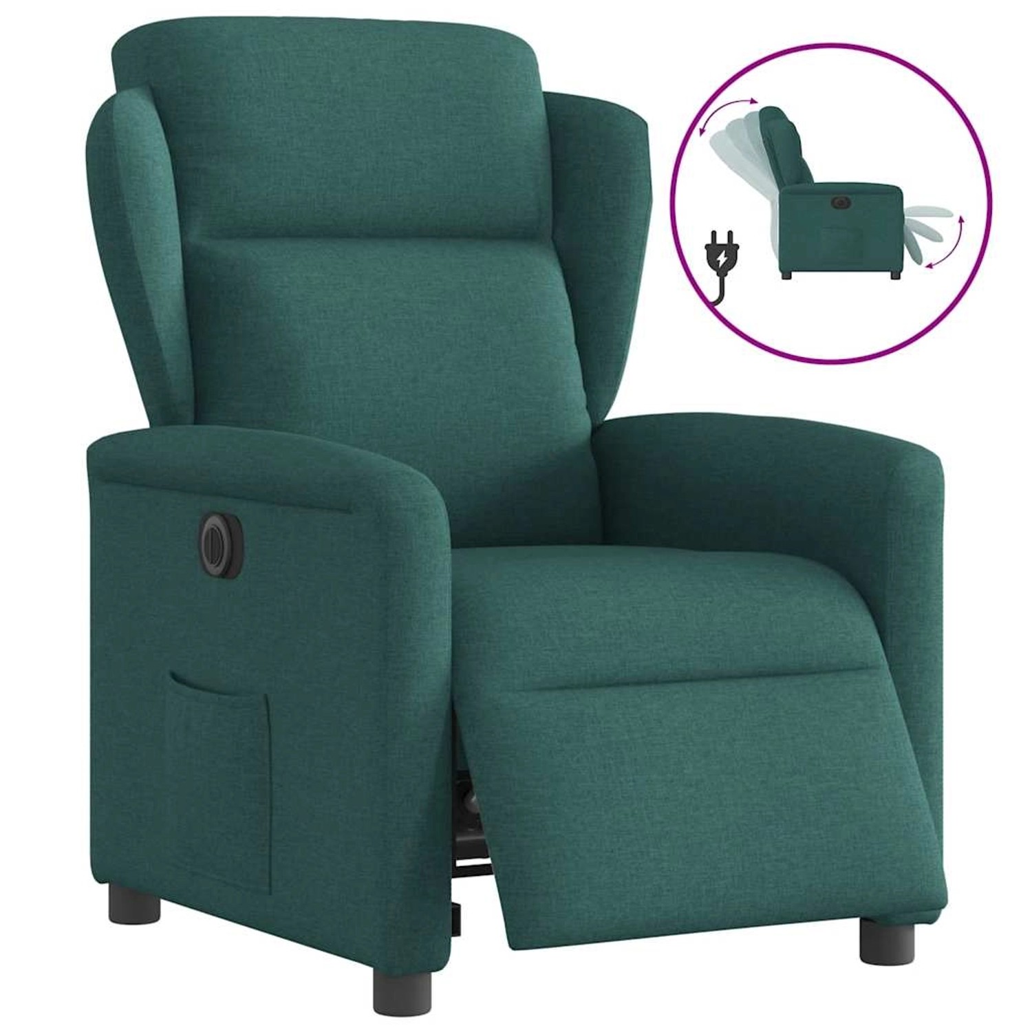 vidaXL Relaxsessel Elektrisch Dunkelgrün Stoff 3303120 günstig online kaufen
