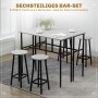 HOMCOM Bistrotisch-Set mit 2 Tischen und 4 Hockern in Grau/Schwarz. Ideal für kleine Räume.