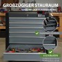 Grauer Trutzi Werkzeugwagen mit 6 Schubladen und Werkzeug in einer Schublade.