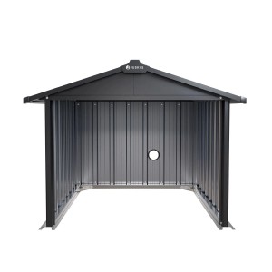 Juskys Mähroboter Garage MGMT1 aus Metall mit Satteldach in Anthrazit