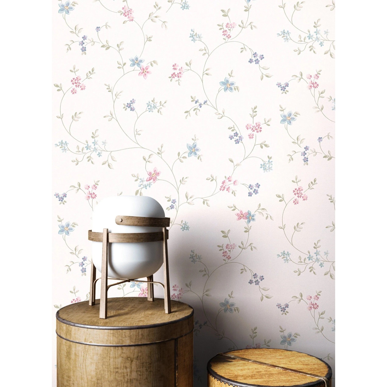 Newroom Vliestapete Florin Pastella mit Blumenmuster in Pastellfarben.