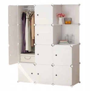Rebiko Modularer Kleiderschrank Weiß 12 Regalböden Groß Geräumig Für Kleidung