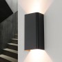 Moderne, graphitfarbene EASYLIGHT Wandlampe, 2-flammig, für indirekte Beleuchtung.