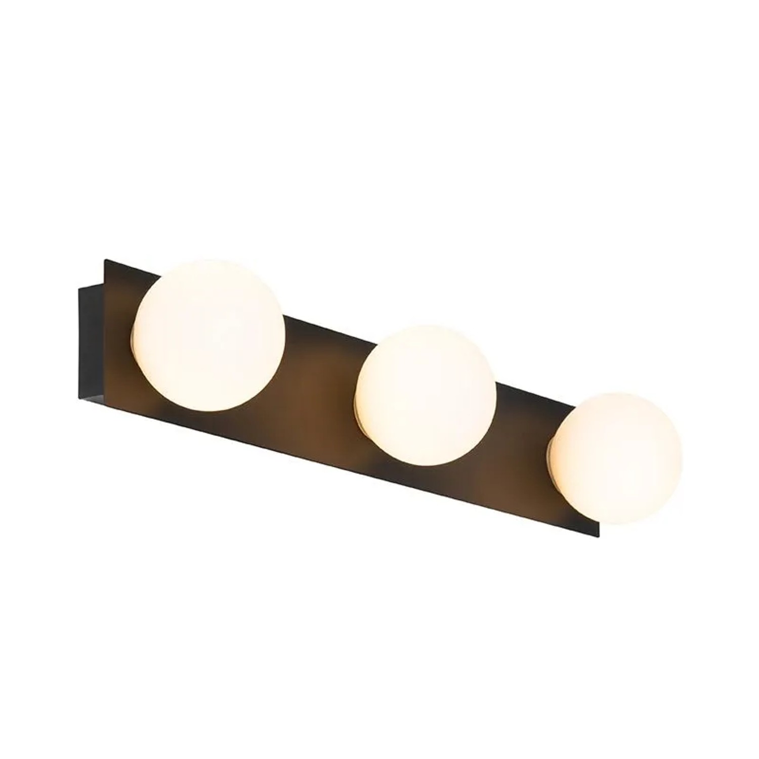 QAZQA Moderne Wandleuchte Schwarz 48 cm IP44 3 Flammig Cederic