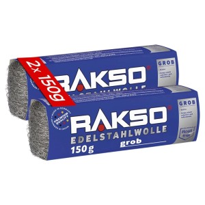 RAKSO Edelstahlwolle Banderole Sorte Grob 2 x 150g