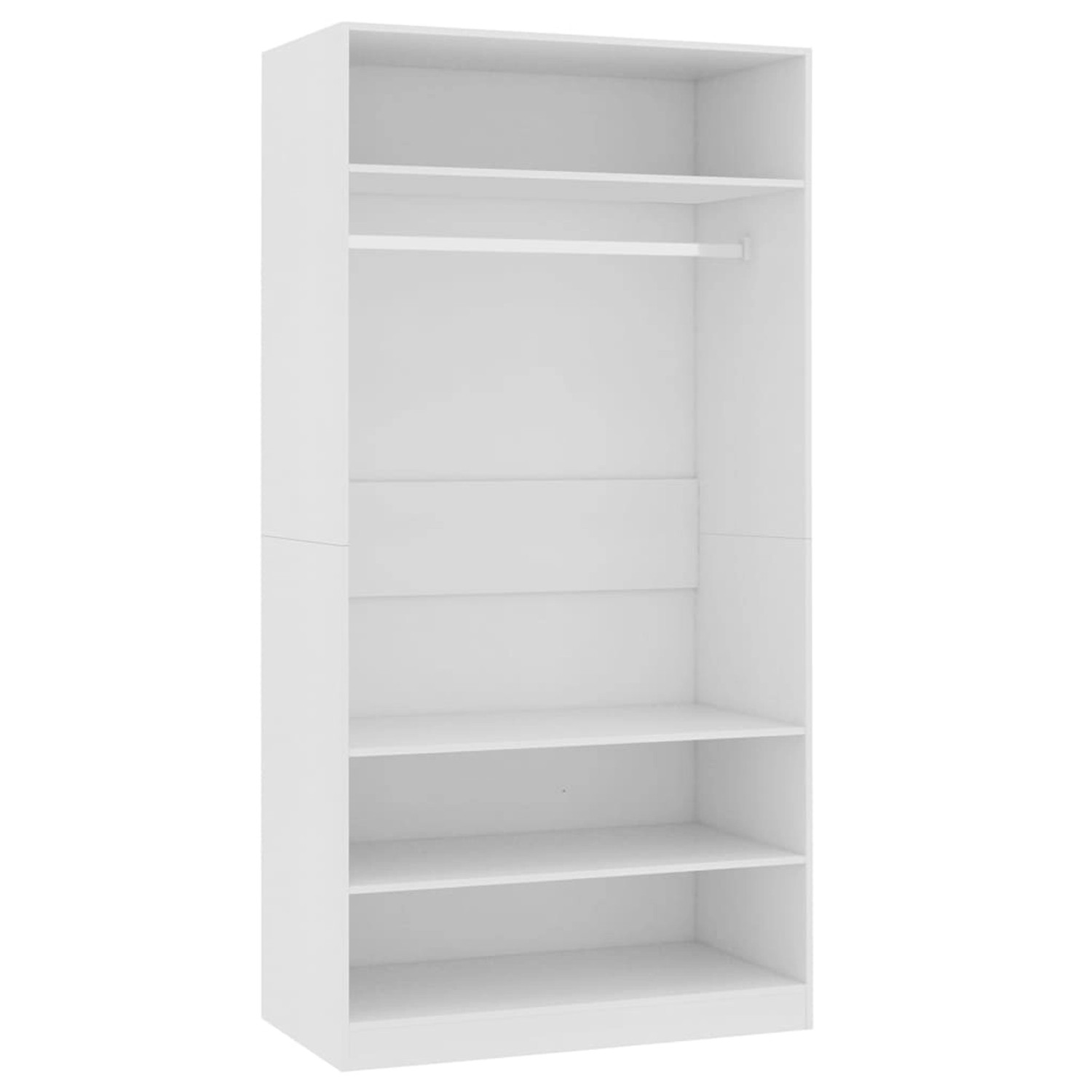 vidaXL Kleiderschrank Weiß 100×50×200 cm Holzwerkstoff günstig online kaufen