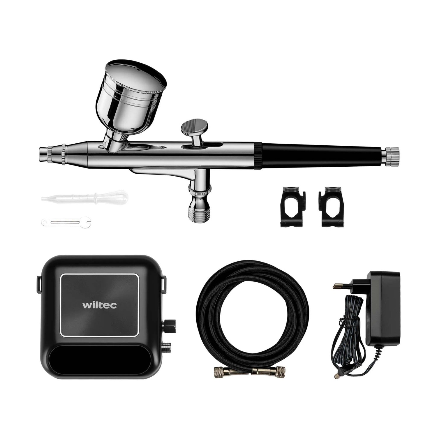 Wiltec Kompressor Zubehör Set 28Bar Airbrush Set 12V Druckluft Air Brush