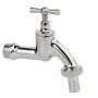 Chrom Auslaufventil mit Knebelgriff, 1/2 und 3/4 Zoll Anschluss für Garten und Haus.