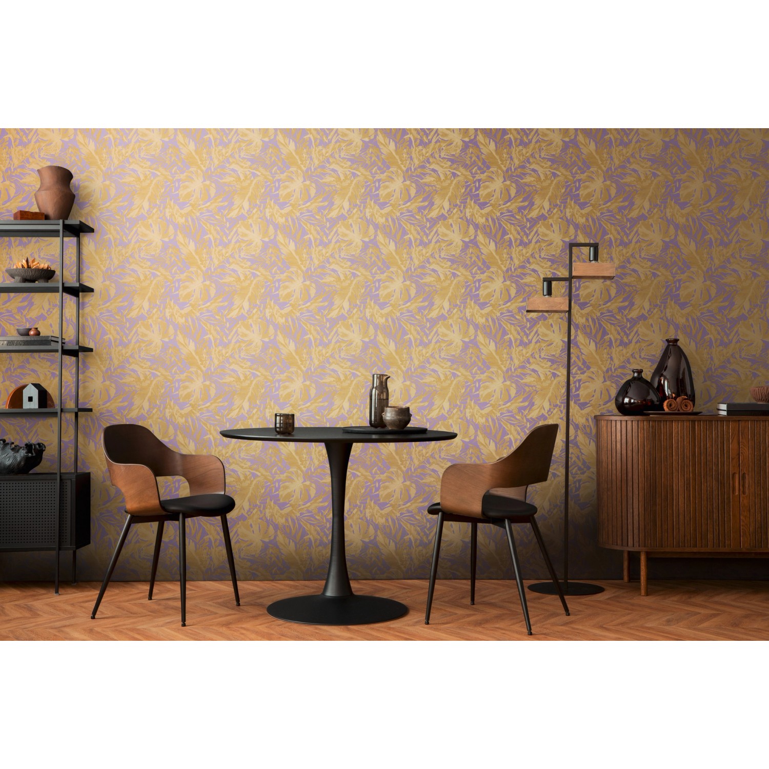 AS Creation Vliestapete Blätter 10,05 x 0,53 m Lila-Gold FSC®_4