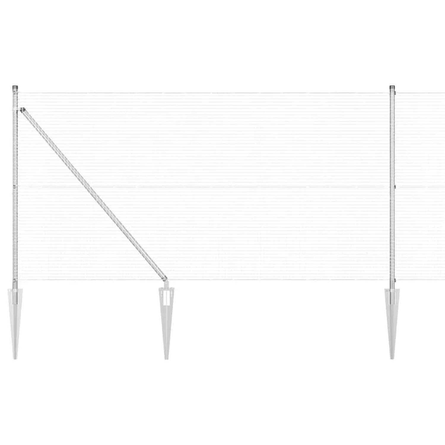 vidaXL Zaunpfosten Silber 10 x 1 m 19 x 19 mm Maschen Stahl 3351928 günstig online kaufen