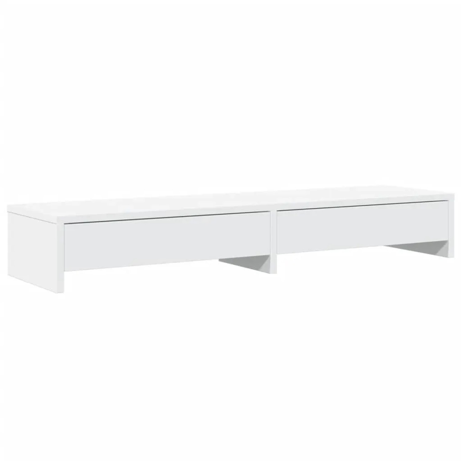 vidaXL Monitorständer mit Schubladen Weiß 100 x 27 x 15 cm Holzwerkstoff 854670