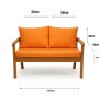 Setgarden  Mix Bench Kissen Outdoor Kissen Bankauflage 120x60+2x50x56cm Kissen Für 2-Sitzer Bänke 1tlg Orange_5