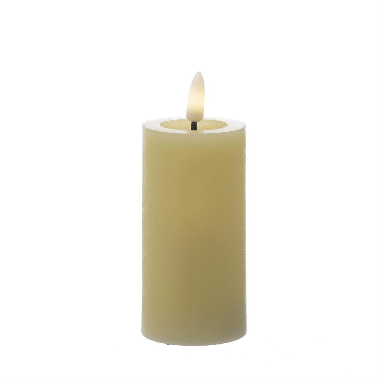 Marelida LED Kerze LINA Rustik Optik Echtwachs Flackernde 3D Flamme Timer H günstig online kaufen