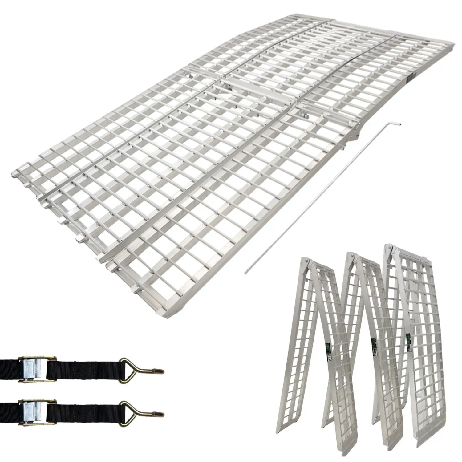 TRUTZHOLM Auffahrrampe 3 Teilig Klappbar 305 cm Grau