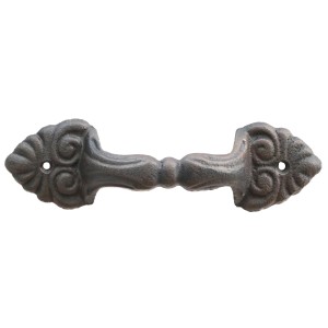 Schwarzer Antik-Griff aus Gusseisen, 21,5 cm, für Gartendekoration und Möbel im Vintage-Look.