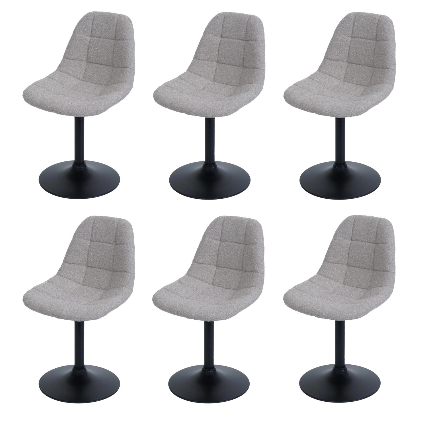 MCW Esszimmerstuhl A60 6er-Set Stoff/Textil Boucle 450g/m² Taupe günstig online kaufen