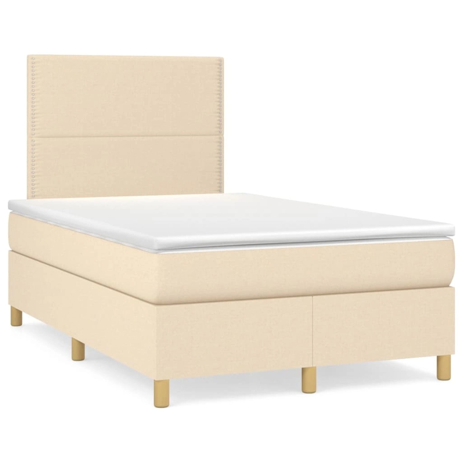 vidaXL Boxspringbett mit Matratze Creme 120x200 cm Stoff 3142246 günstig online kaufen