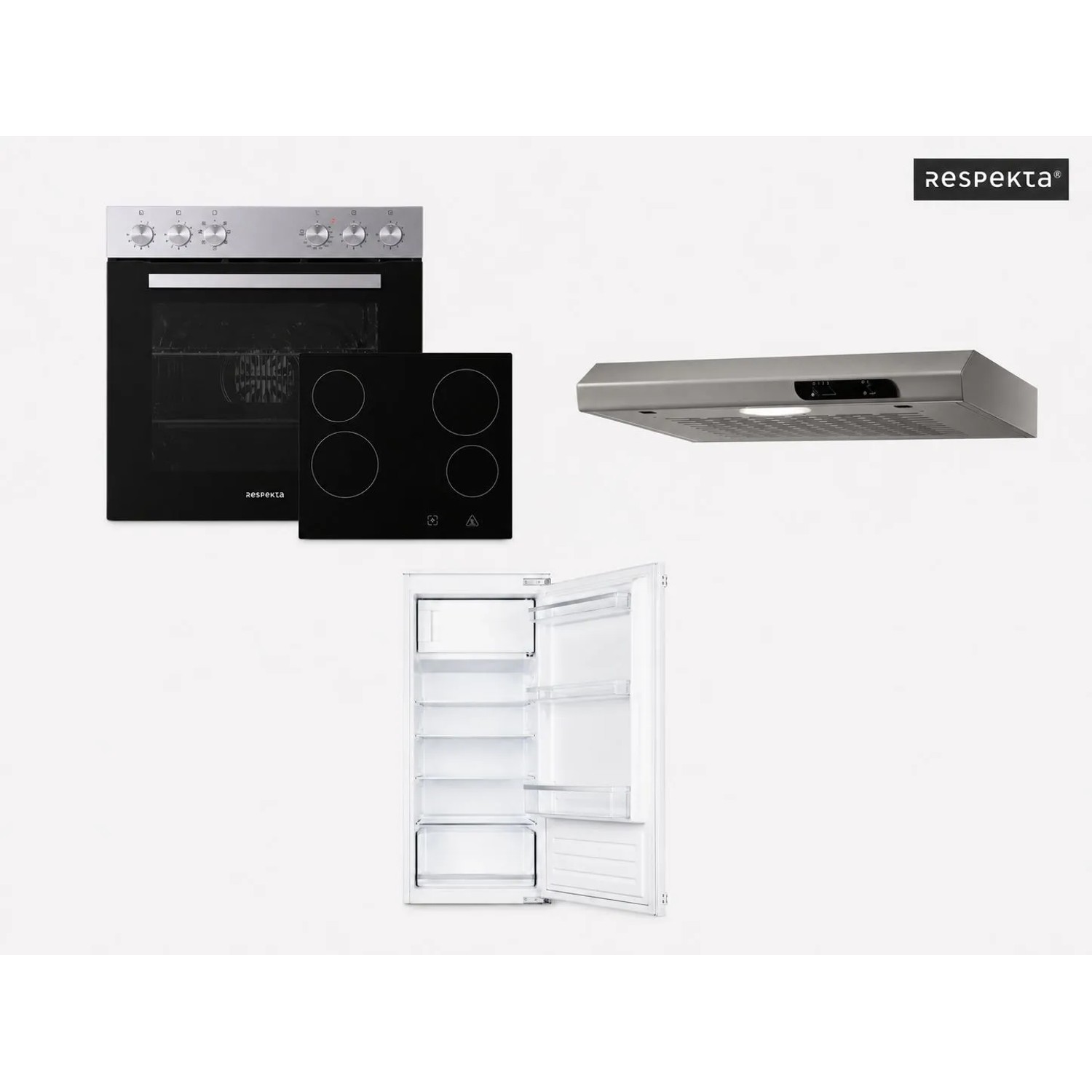 Respekta Küchenzeile KB270BGEC 270 cm Grau-Buche Nachbildung_2