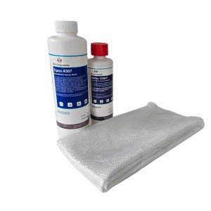 DD Composite GFK Epoxidharz Set mit Harz, Härter und Glasfasergewebe.