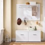 SoBuy Wandgarderobe Garderobenleiste mit Regal und Haken Garderobenpaneel für Flur FHK36-W_3