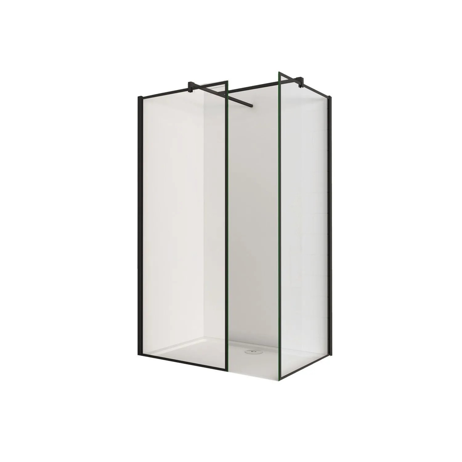 Duschparadies Walk-in Dusche Duschkabine 120cm x 120cm Duschtrennwand 8mm NANO Glas Duschwand Mit 90cm Stabilisatorx2