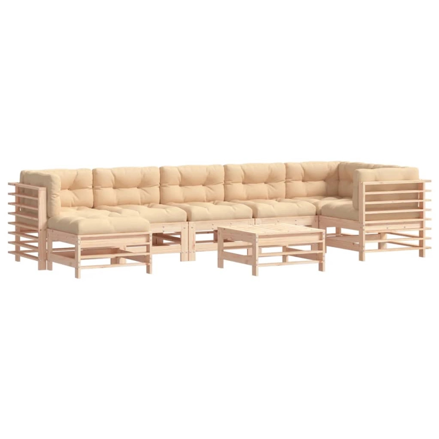 vidaXL 8-tlg Garten-Lounge-Set mit Kissen Massivholz Modell 6 günstig online kaufen