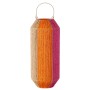 Handgefertigtes Windlicht Mikaela, 50 cm hoch, Natur, Orange, Pink, mit Tragehenkel.