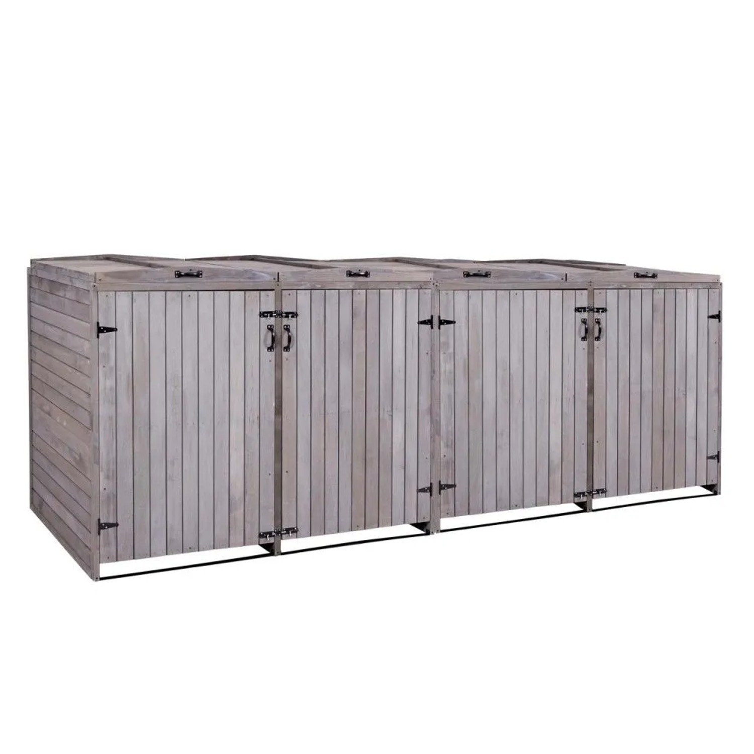 MCW 4er-/8er-Mülltonnenverkleidung H74 Anthrazit-Grau 126x316x98cm
