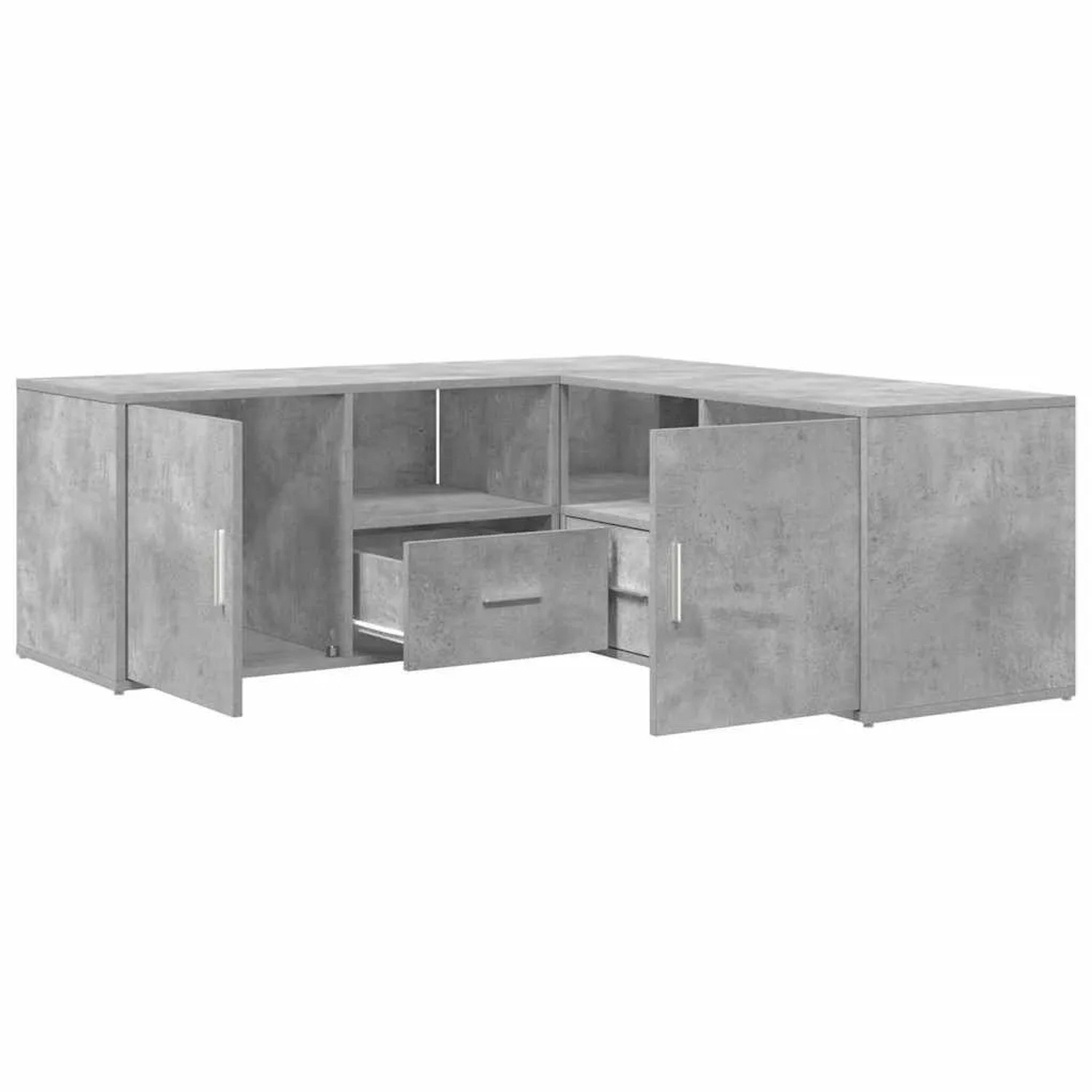vidaXL Eckregal Betongrau 200x40x45 cm Holzwerkstoff 3307831