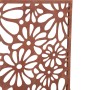 DELUKE Pflanzkübel LENA mit Deko-Sichtschutz Rostbraun Stahl Blumenkübel mit Rankhilfe Pflanzkasten_3