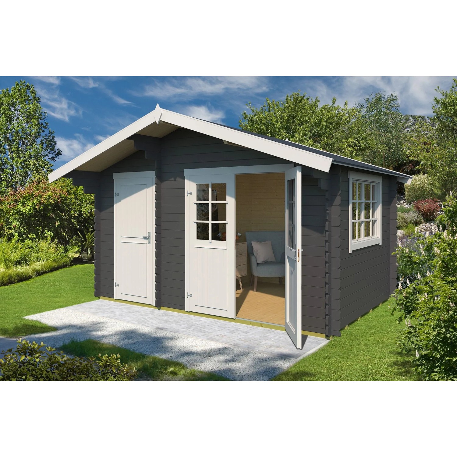 Lasita Gartenhaus Keila 28 Carbongrau 380 cm x 250 cm