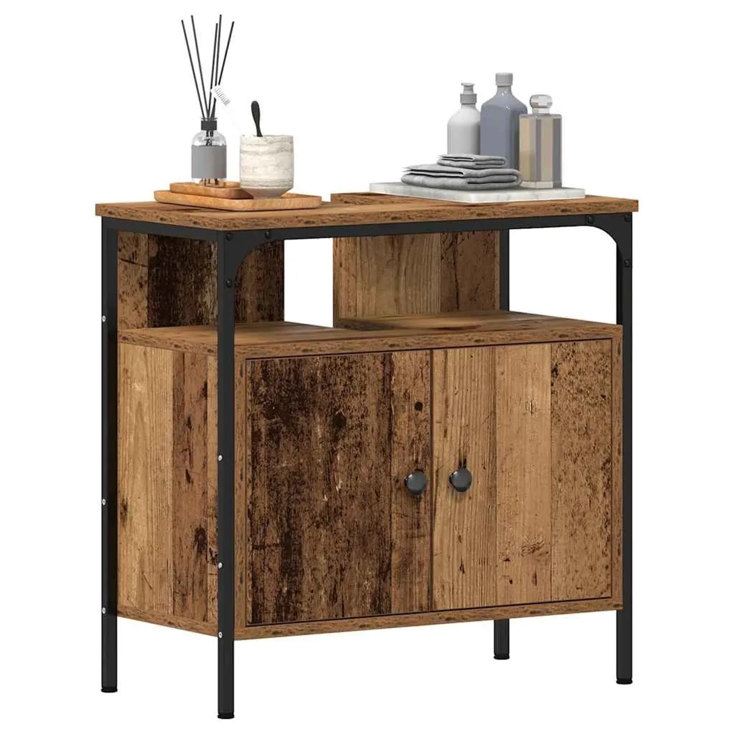 vidaXL Waschbeckenunterschrank Altholz-Optik 60x30x60 cm Holzwerkstoff 862232_4