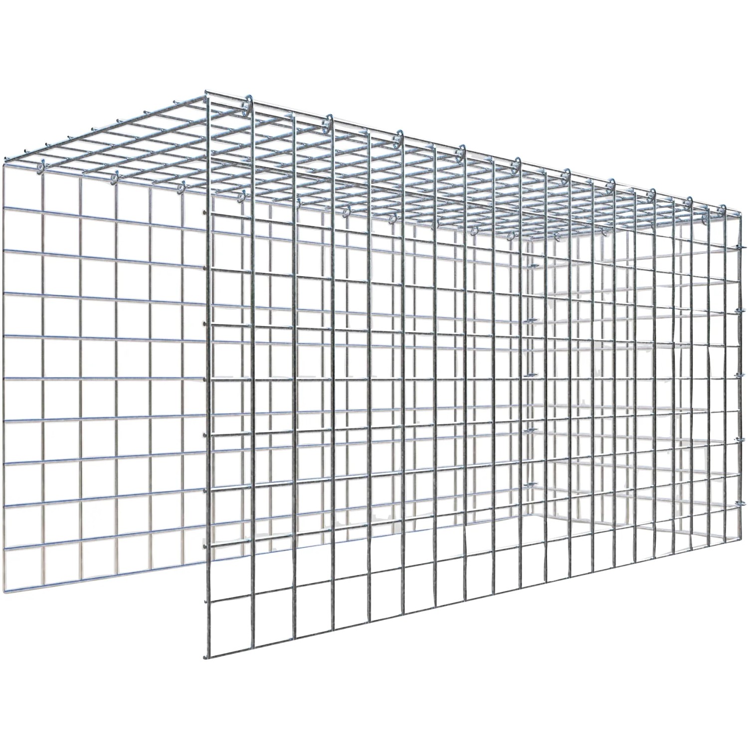 Gabiona C-Ring-Gabione-Anbaukorb Typ 4 50 x 100 x 40 cm Maschenw 5 x 5 cm