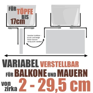 BigDean 6 Stück Blumenkastenhalter Terrakotta Standard H Form Kasten Halter Balkonkastenhalter