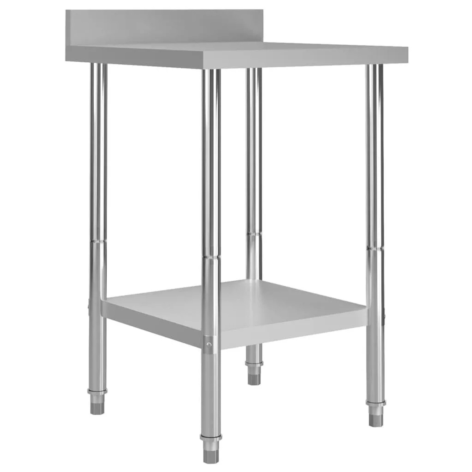 DELUKE Edelstahl Arbeitstisch KUGO 60x60x93cm Mit Aufkantung Gastro-Arbeitstisch Arbeitsfläche Gastro-Küchentisch Küchen...