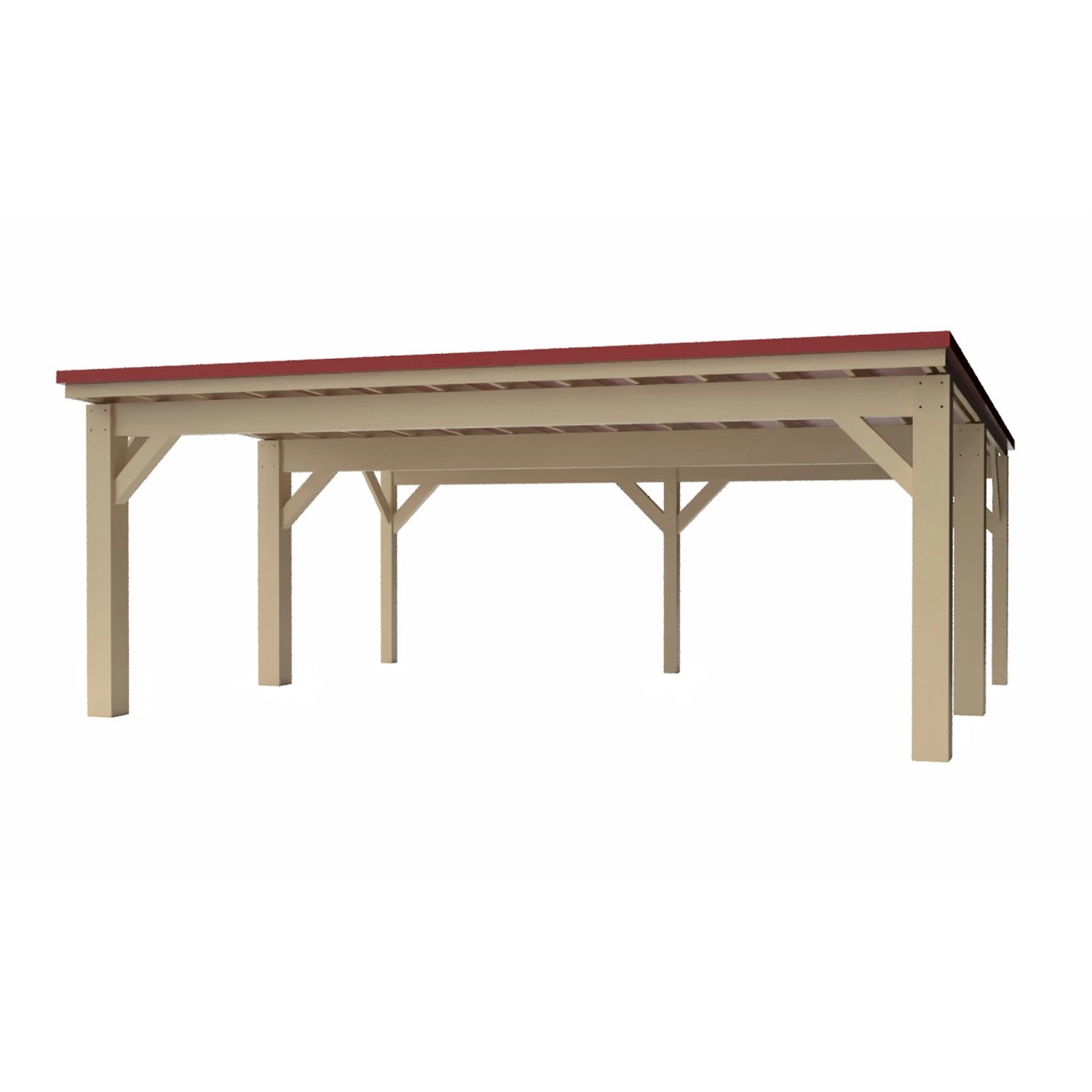 Holzbrüder Carport Ralf 42 250 kg/m² Imprägniert-Rot günstig online kaufen